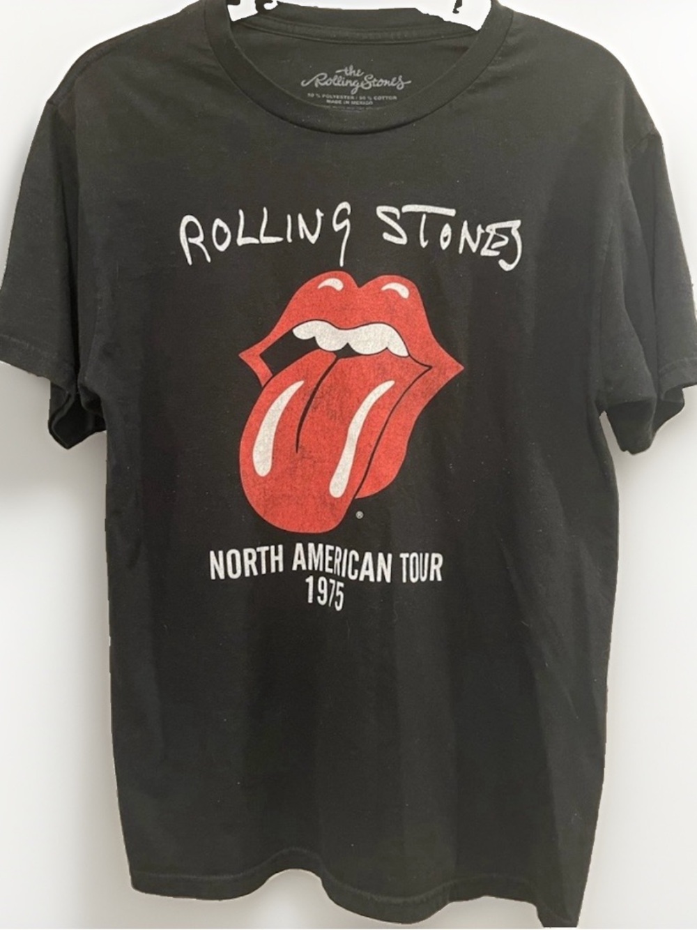 Rolling Stones Logo Graphic Band Concert Tee Shirt Unisex Black Size Small